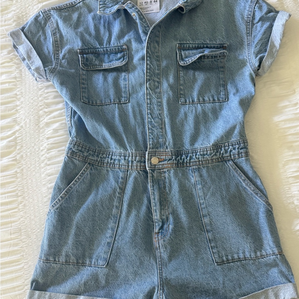 Light Blue Denim Romper